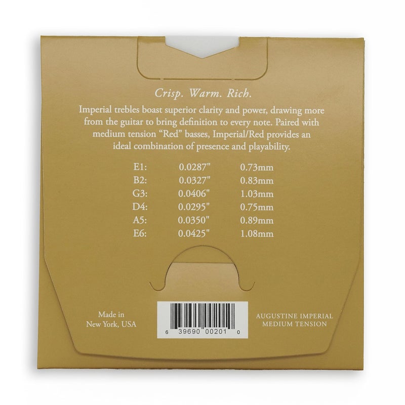 Augustine Strings Imperial Medium Tension - Premium Crystal Nylon Classical Guitar Strings - Produced in New York by the Manufacturer of the Original Nylon String - 1 Set - Image 2